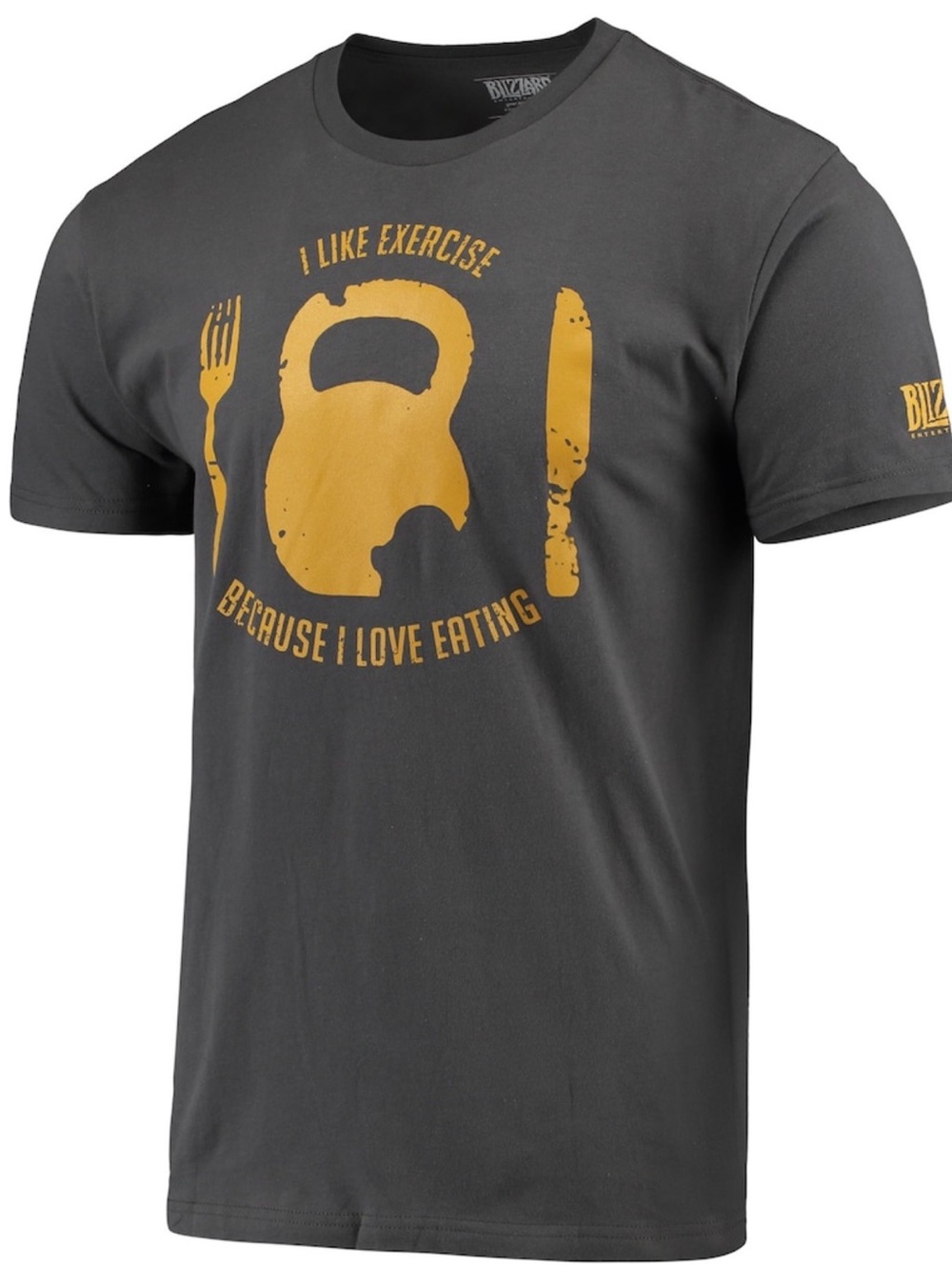 Men’s Charcoal Short Sleeve Graphic Tee - Gold Print T shirt